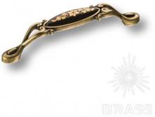 Ручка скоба керамика с металлом, цветочный орнамент античная бронза 96 мм 15.090.96.PO25B.12 фото, цена 1 295 руб.