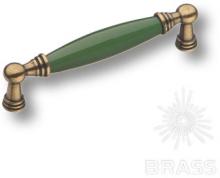 Ручка скоба керамика с металлом, зелёный/старая бронза 128 мм 1160-40-128-GREEN фото, цена 1 060 руб.