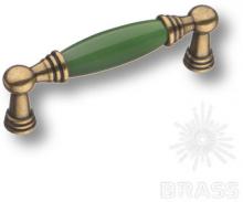 Ручка скоба керамика с металлом, зелёный/старая бронза 96 мм 1160-40-96-GREEN фото, цена 940 руб.