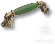 Ручка скоба керамика с металлом, зелёный/старая бронза 96 мм 1370-40-96-GREEN фото, цена 1 185 руб.