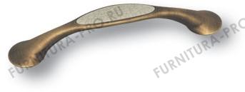 Ручка скоба керамика с серой "паутинкой", античная бронза 128 мм 9821-805 фото, цена 2 510 руб.
