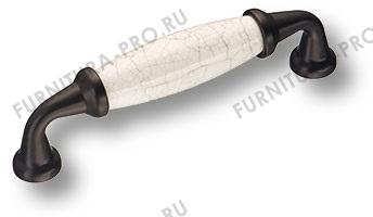 Ручка скоба керамика с серой "паутинкой", черный 128 мм 2005-70-128-08 фото, цена 1 015 руб.