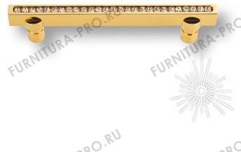 Ручка скоба, латунь с кристаллами Swarovski , глянцевое золото 2575-003-96 фото, цена 4 130 руб.