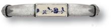 Ручка скоба с керамической вставкой, античное серебро 96 мм 15.129.96.PO01.16 фото, цена 1 100 руб.