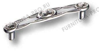 Ручка скоба с кристаллами Swarovski эксклюзивная коллекция, глянцевый хром 96 мм 15.133.96.SWA.07 фото, цена 2 645 руб.