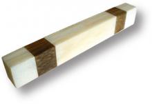 Ручка скоба, цвет - слоновая кость, дополненная вставками из древесины 96 мм 147A1 фото, цена 1 975 руб.