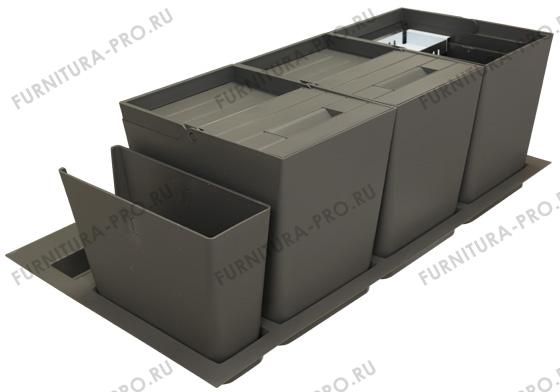 Система хранения в базу 900 (2 ведра + 2 контейнера), отделка орион серый