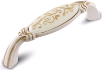 Ручка-скоба 96мм cлоновая кость/золото винтаж керамика золотые узоры WMN.68.01.M1.096.V5 фото, цена 1 120 руб.